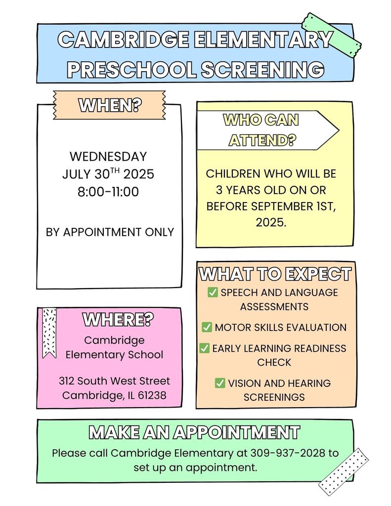preschool screening flyer 