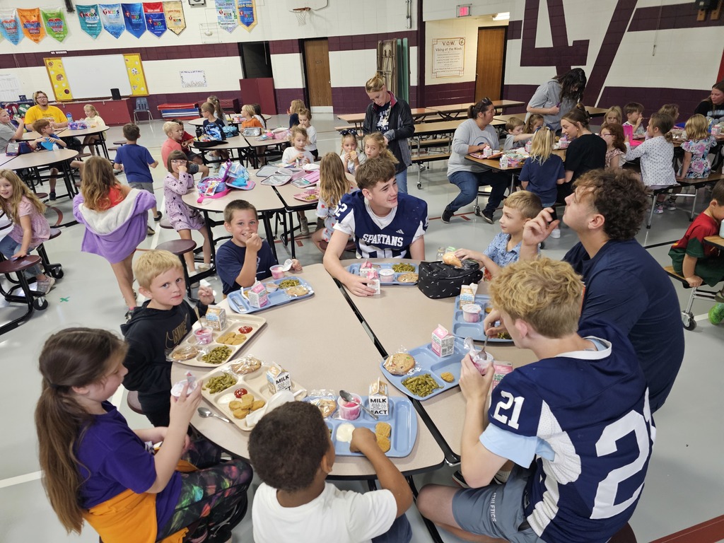 Happy Homecoming 2025! We had Spartan Spirit with our high school athletes and band members joining our elementary students at lunch!