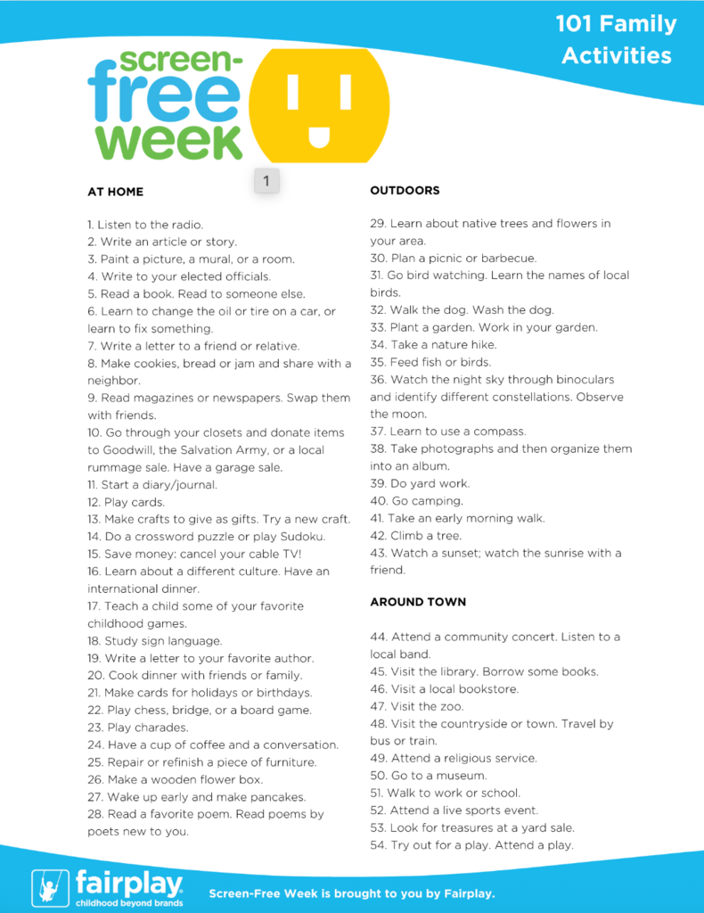 Screen Free Week