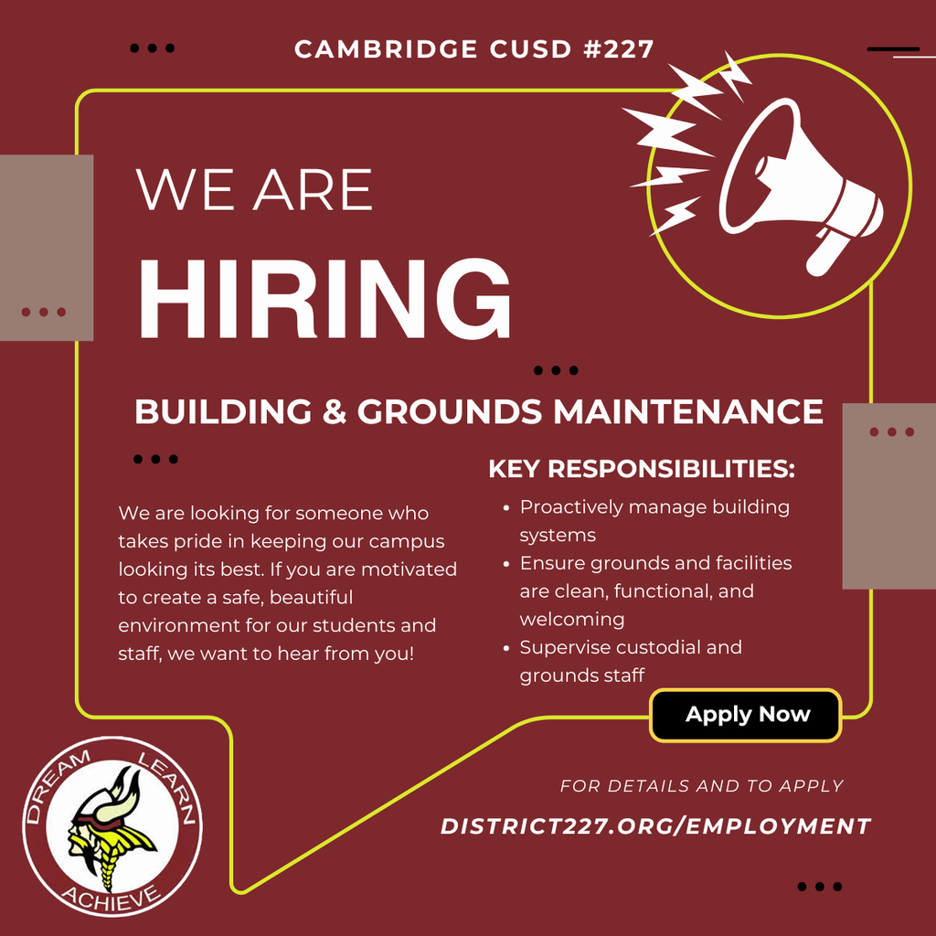 Building and Grounds Maintenance Position