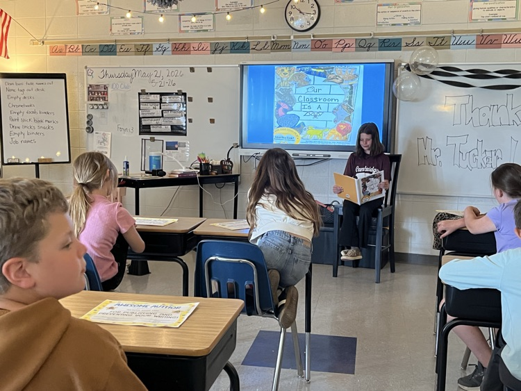 student reading book