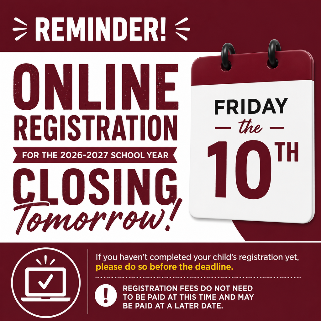 Online Registration Closes Tomorrow