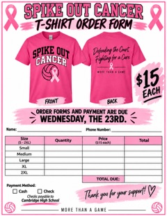 volleyball T-shirt order form