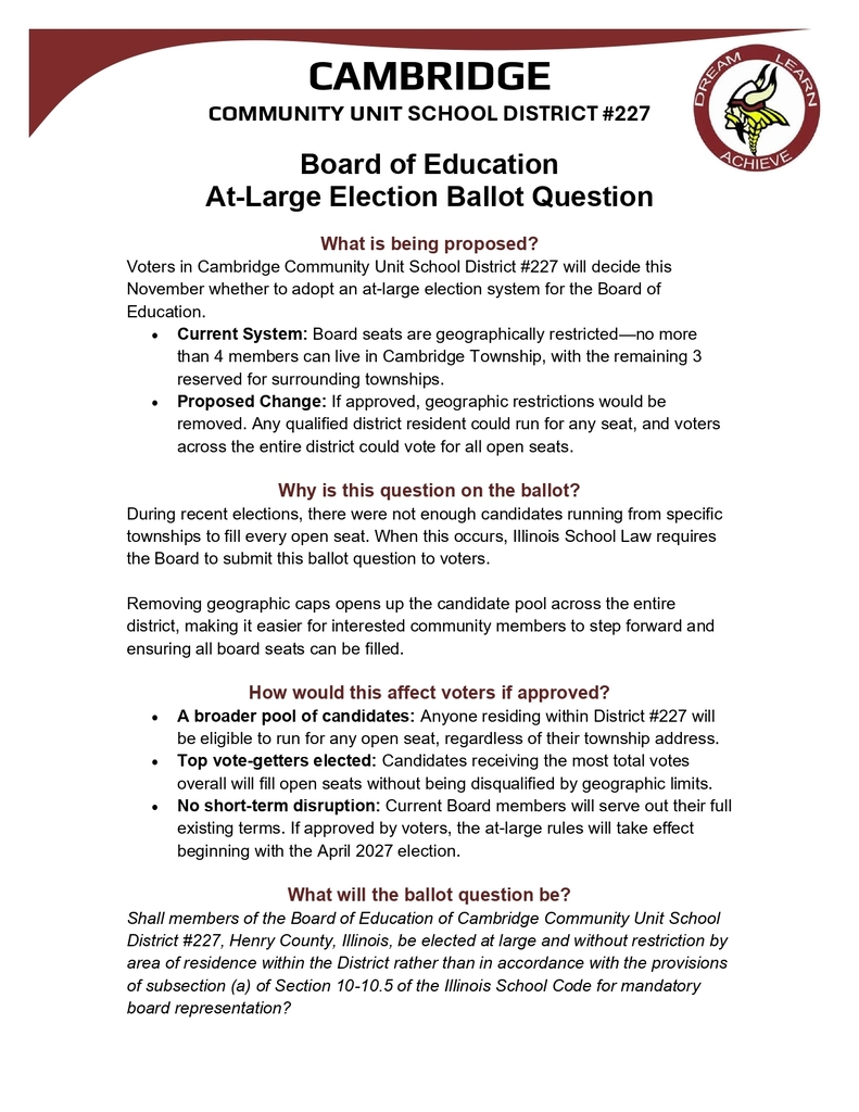 Election One-Pager Information
