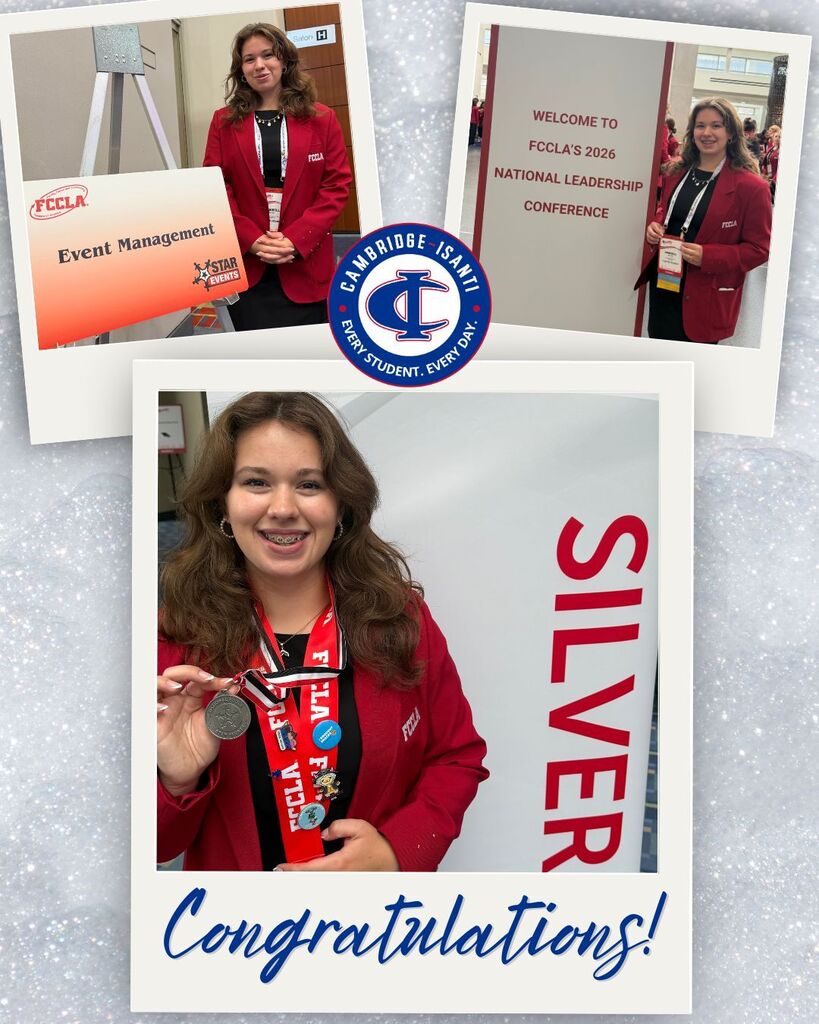 A student holding a silver medal in Event Management from the FCCLA 2026 National Leadership Conference.