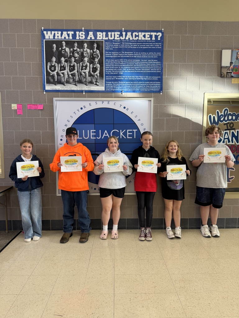 Students of the week pictured with their certificates