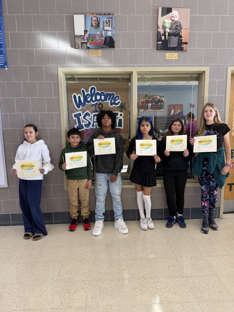Students of the week pictured with their certificates
