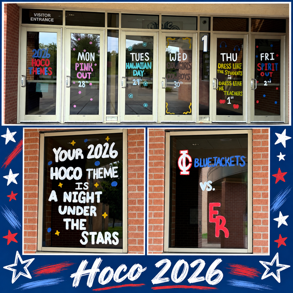 Homecoming window displays at Cambridge-Isanti Schools. 