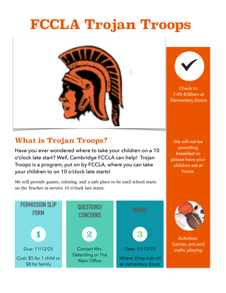 Trojan Troops flyer