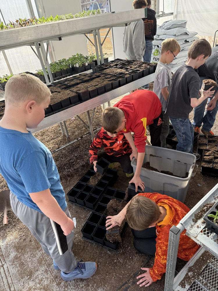 3rd grade helping at the FFA green house 2026