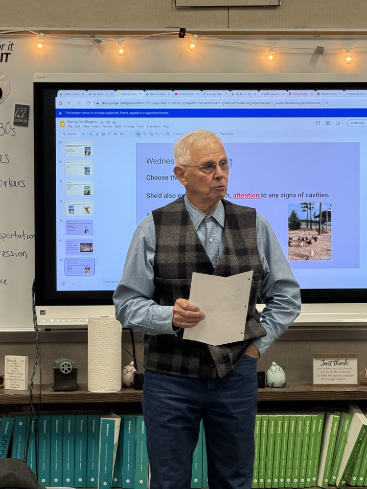 Author Warren Dunlap visiting the CPS sophomores 2026.