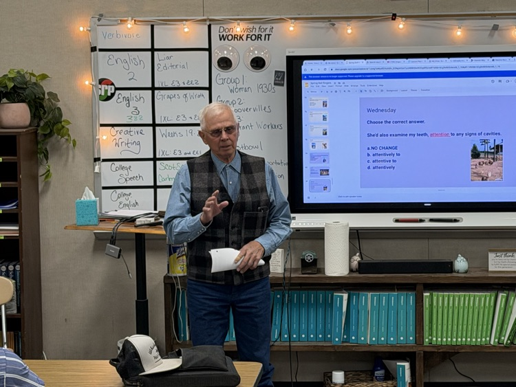 Author Warren Dunlap visiting the CPS sophomores 2026