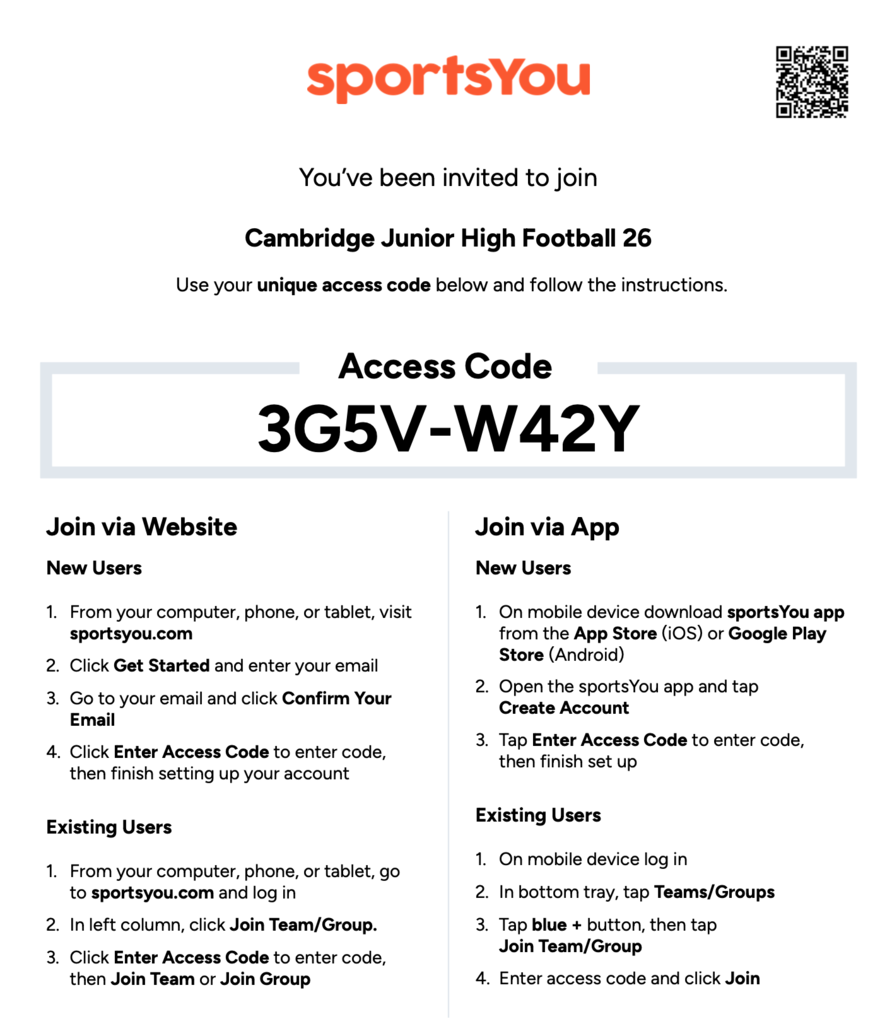 CPS JH FB 2026 SportsYou invitation