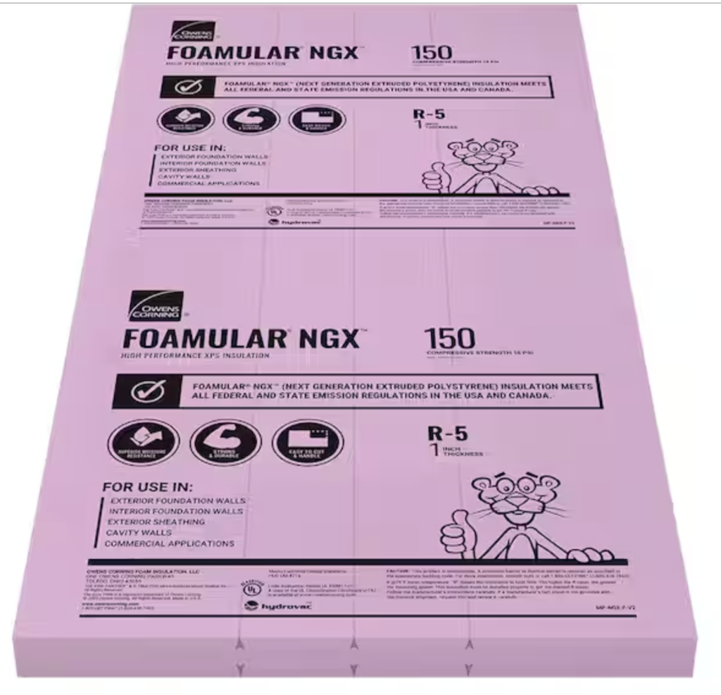Example of insulation foam board