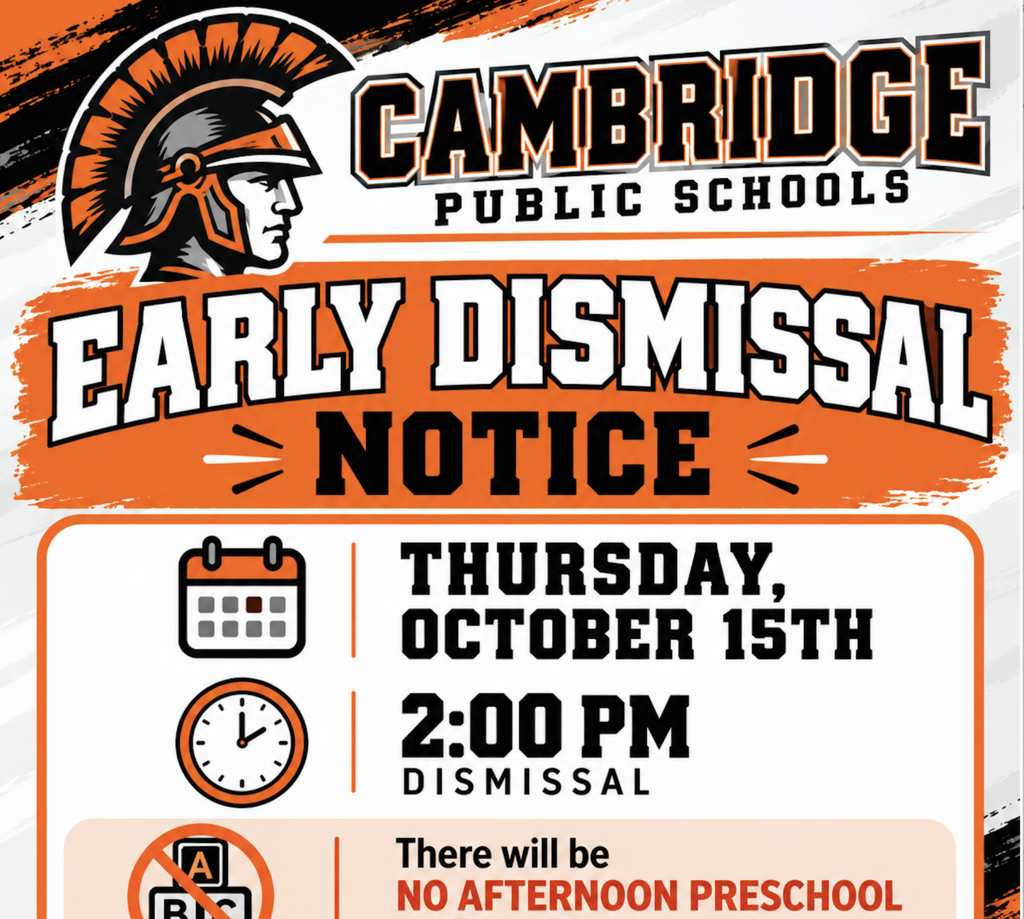 Early Dismissal Notice for Thursday, October 15th.