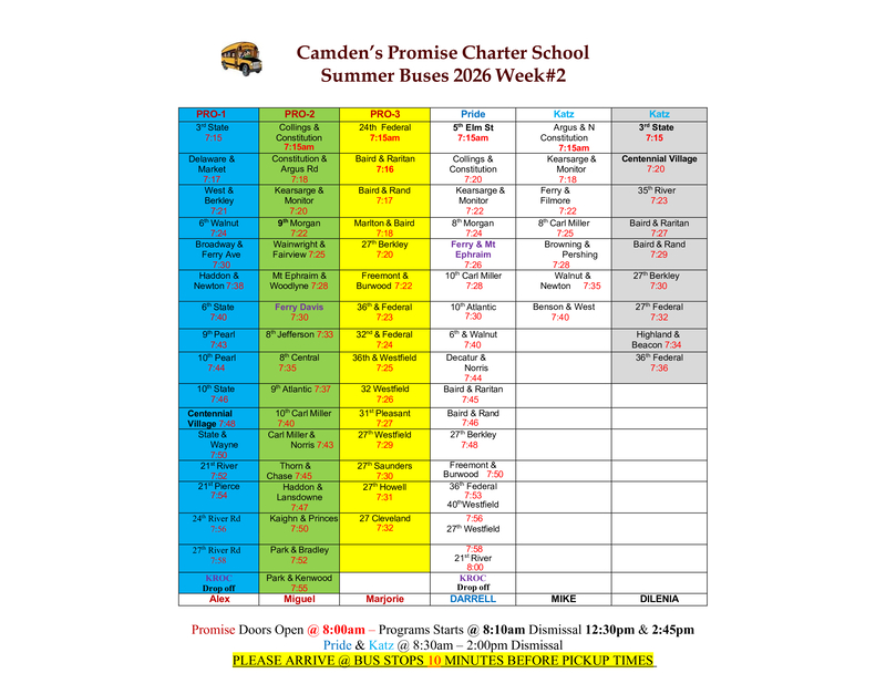 Promise Summer Route Update