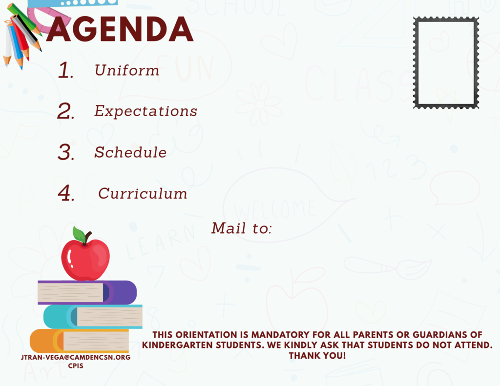 Katz Kindergarten Parent Orientation Page 2