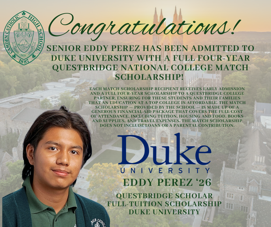 EDDY PEREZ questbridge scholar duke university camden catholic
