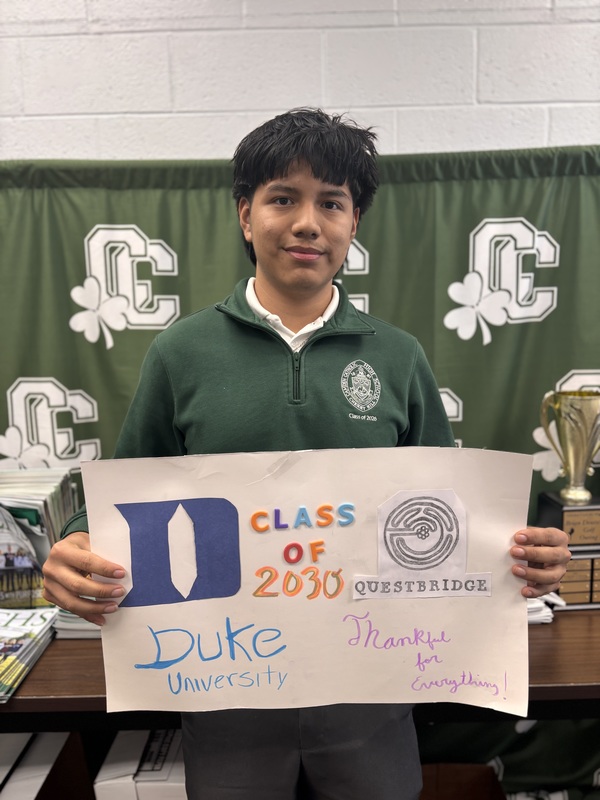 EDDY PEREZ questbridge scholar duke university camden catholic