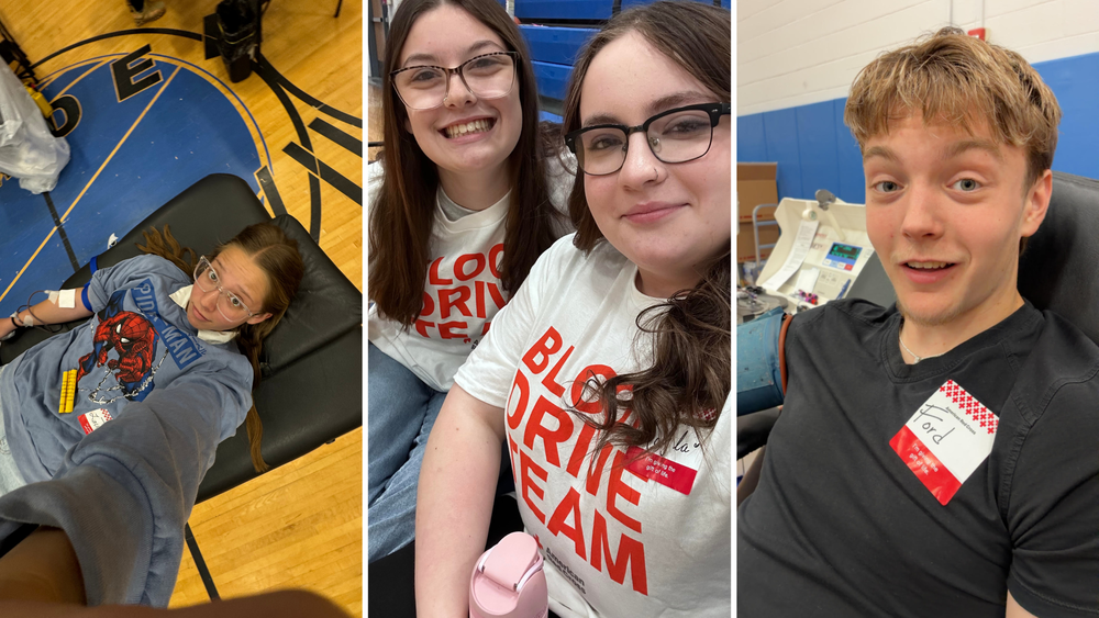 Students at Blood Drive