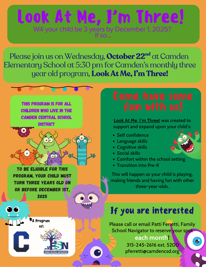 Look At Me, I'm Three! October 2025 flyer