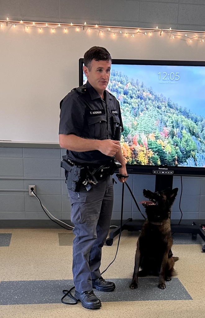 K-9 Demonstration in Canine Class at CHS with the New York State Police