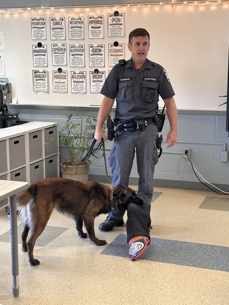 K-9 Demonstration in Canine Class at CHS with the New York State Police
