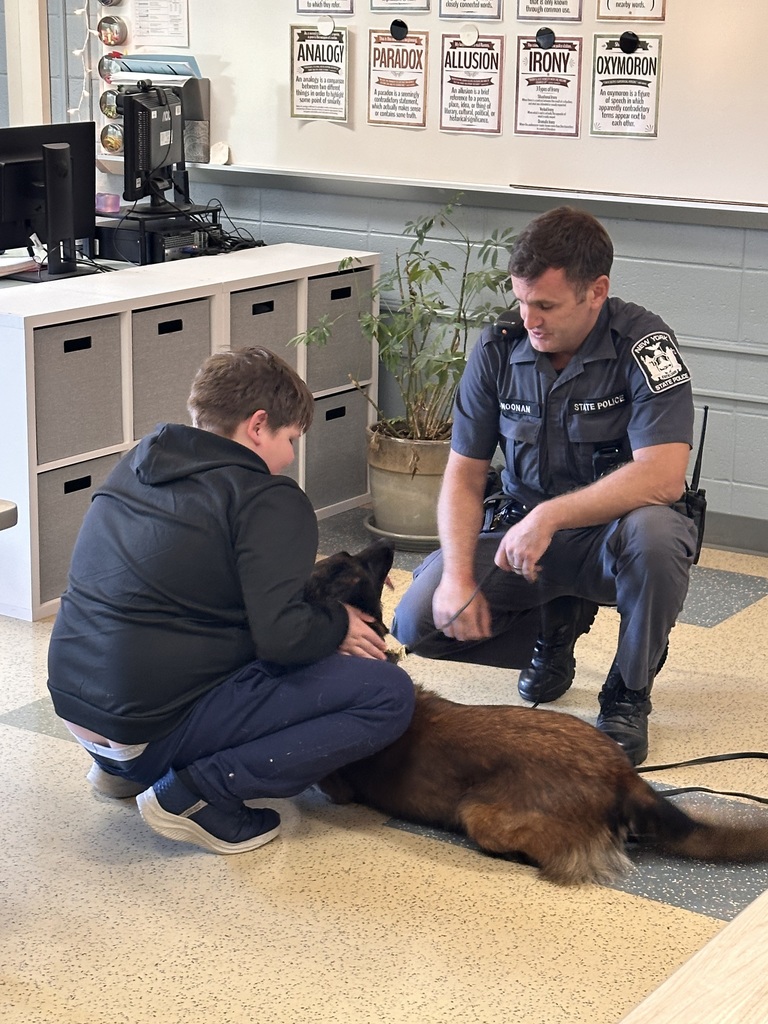 K-9 Demonstration in Canine Class at CHS with the New York State Police