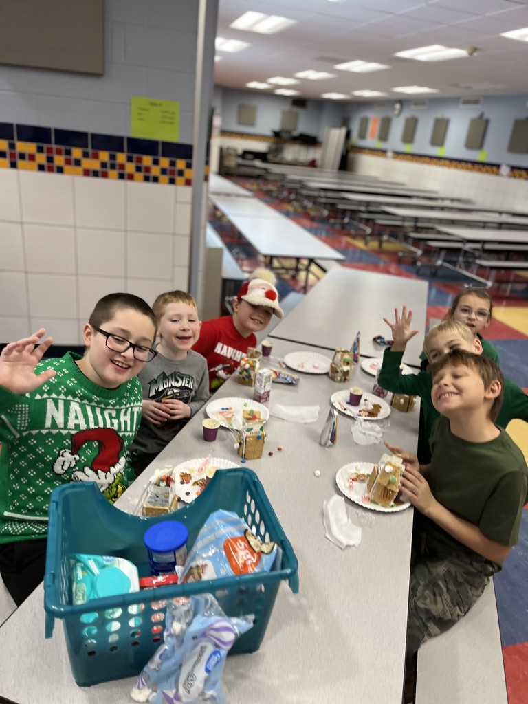 Riegler and Poulin's Classes Making Gingerbread Houses