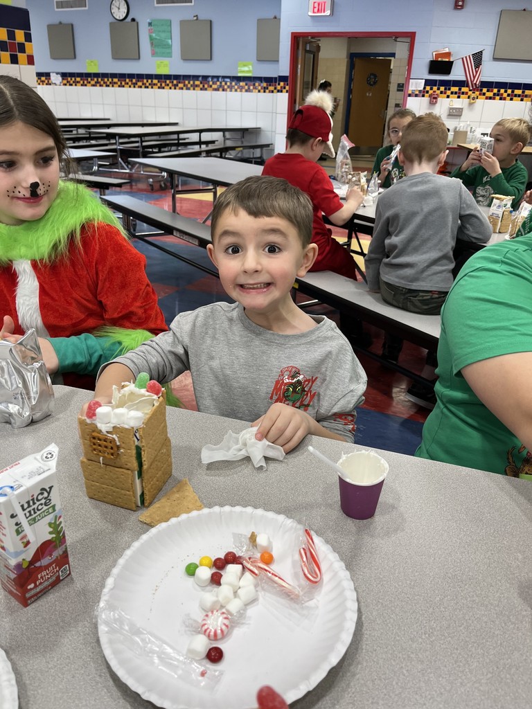 Riegler and Poulin's Classes Making Gingerbread Houses