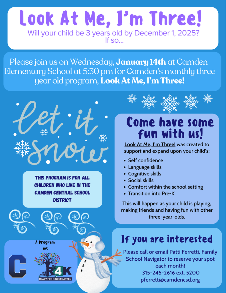 Look At Me, I'm Three! Flyer January 2026