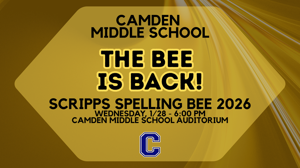 CMS Spelling Bee will be held on Wednesday 1/2 8 at 6 PM in the CMS Auditorium