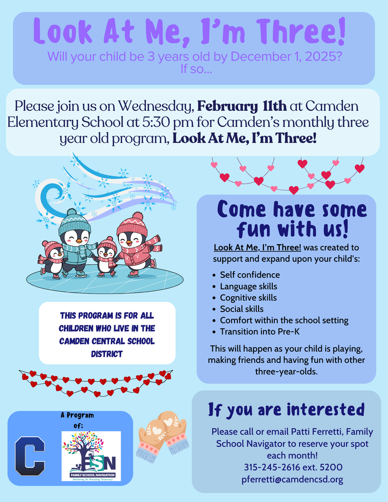Look At Me I'm Three! February 2026 flyer