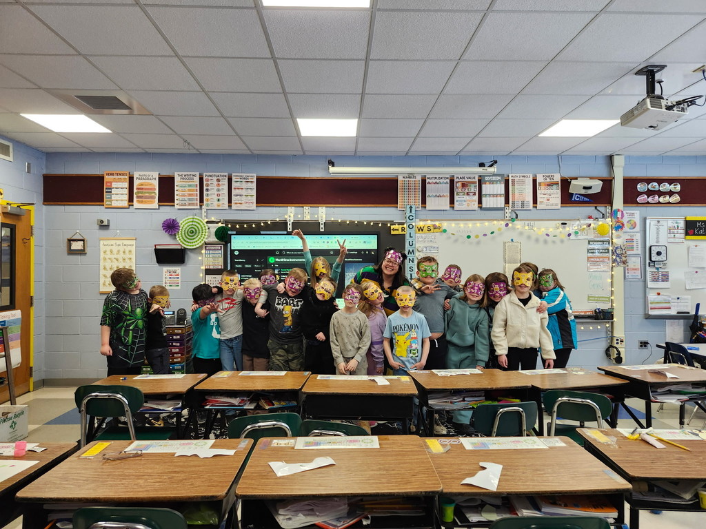 Hotard Class Doing Mardi Gras Activities