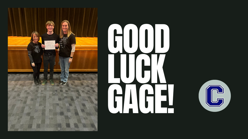 Good Luck Gage! 