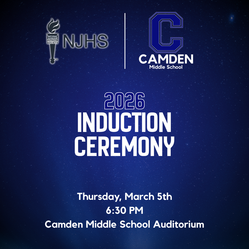 2026 NJHS Induction Ceremony happening on Thursday March 5th at 6:30 in the CMS Auditorium