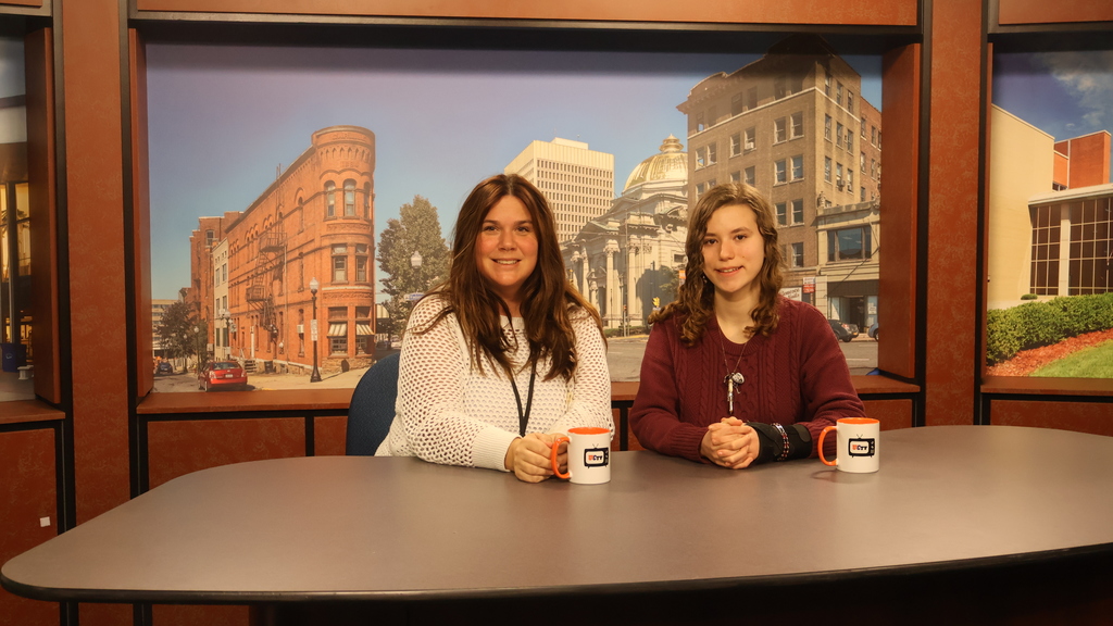 Kaylyn and Megan at the Anchor Desk