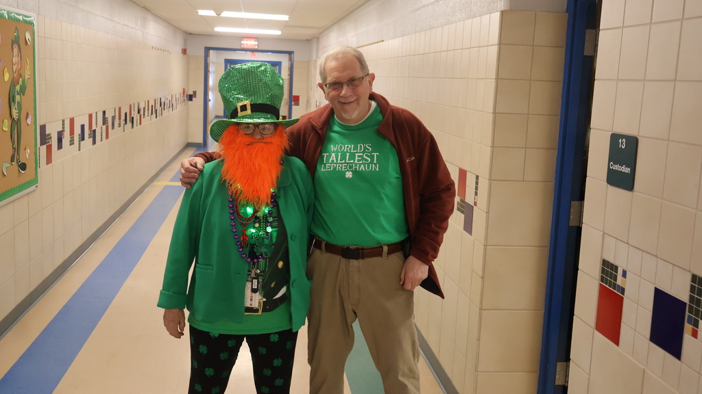 Ruth and Dutch at CES in their St. Patrick's Day Outfits