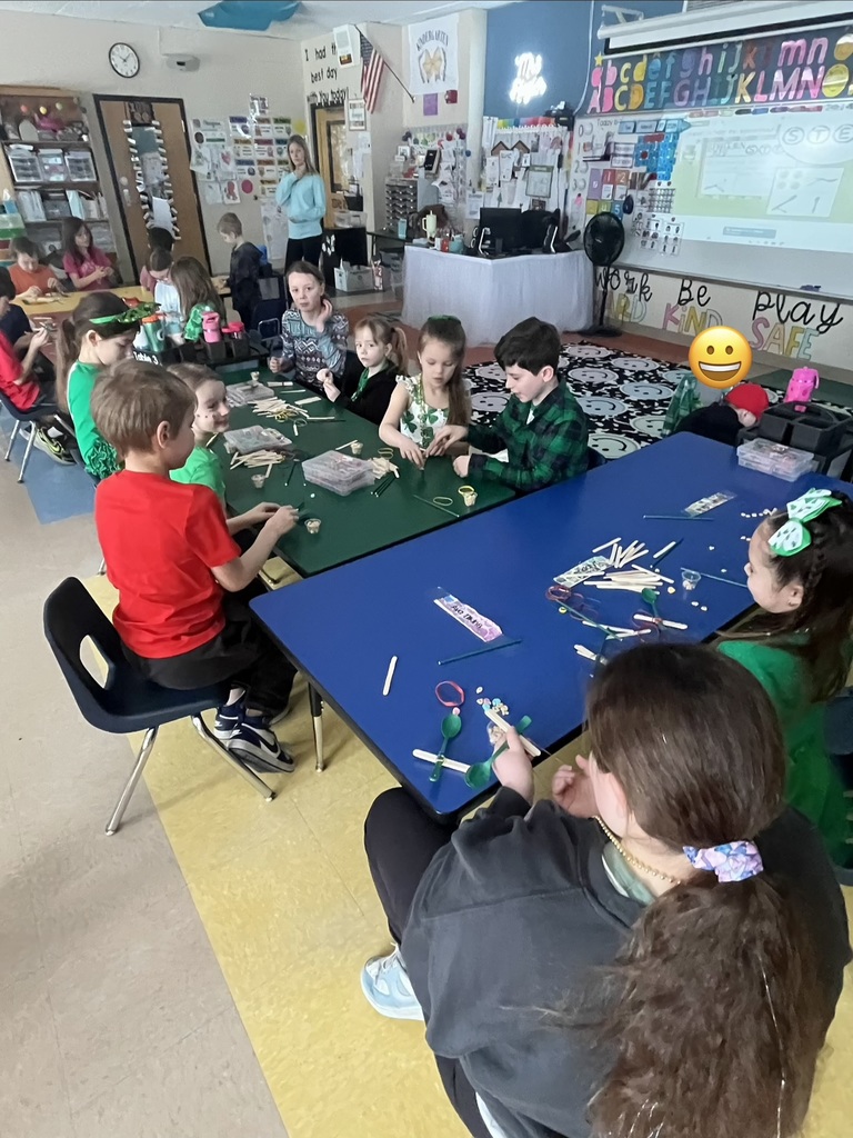 Mrs. Riegler and Mrs. Poulin's Students Doing St. Patrick's Day Activities