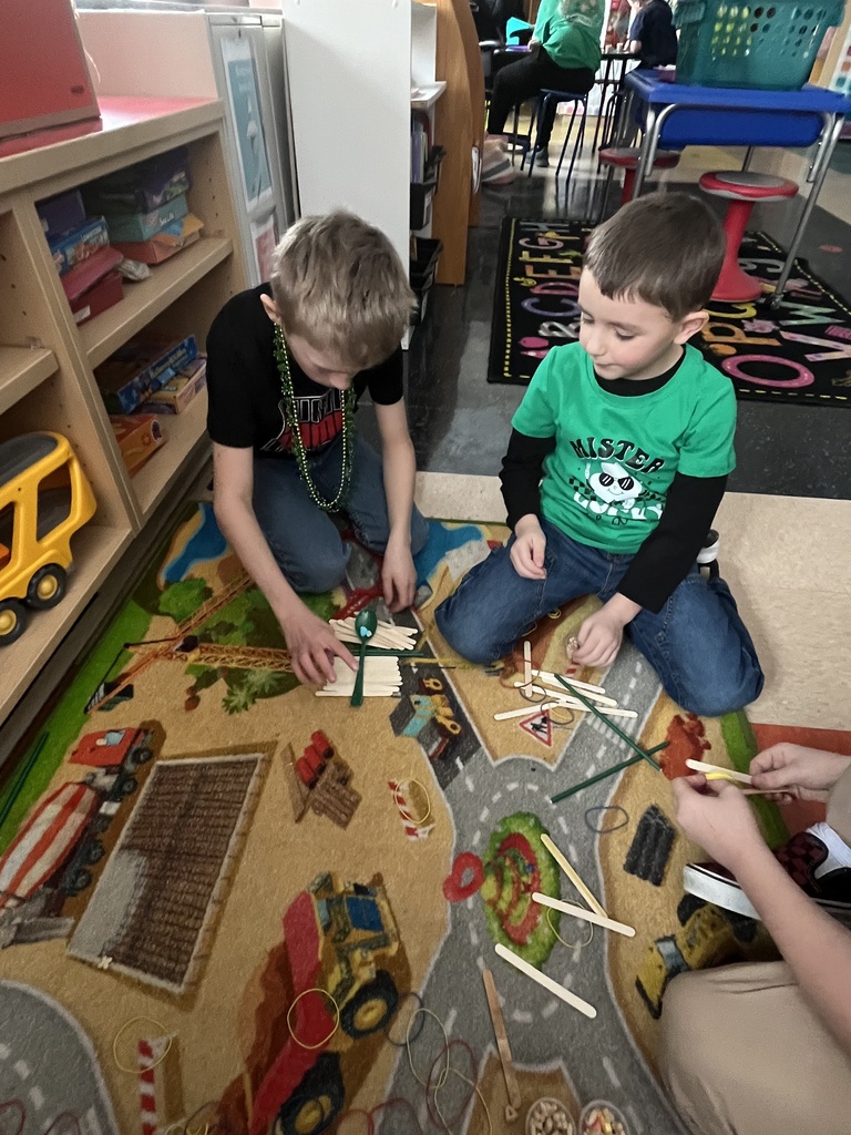 Mrs. Riegler and Mrs. Poulin's Students Doing St. Patrick's Day Activities