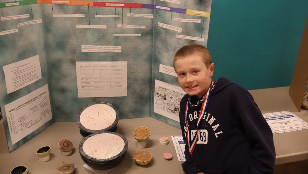 Student with Sports Ball Composition Exhibit at 2026 CES Discovery Expo