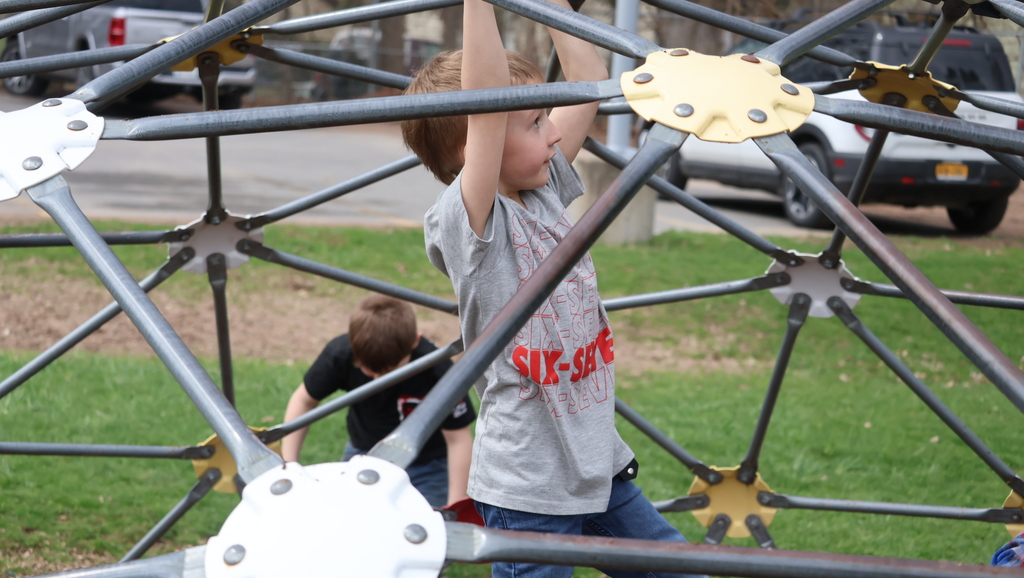 CES Students on Playground During Recess - Jungle Gym