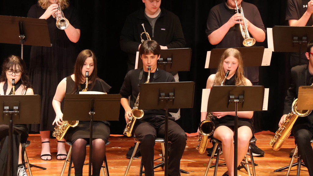 The saxophone section of the CHS Jazz Band