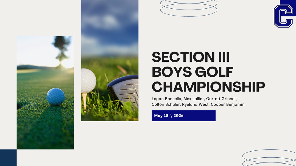Section III Boys Golf Championship Logan Boncella, Alex Lallier, Garrett Grinnell, Colton Schuler, Ryeland West, and Cooper Benjamin.