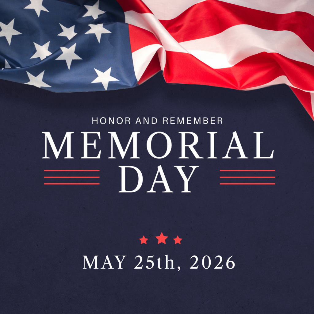 May 25th, 2026 is Memorial Day in the United States