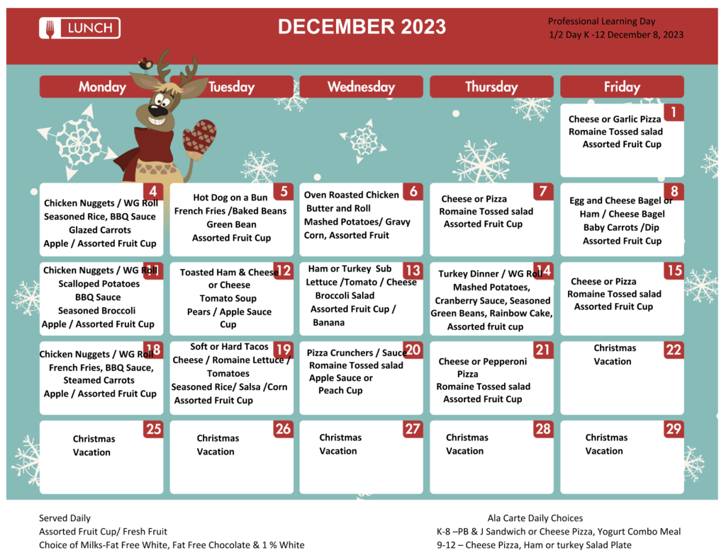 December Menu