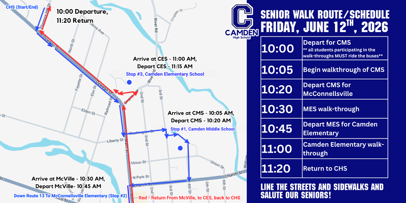 Senior Walk Route Schedule