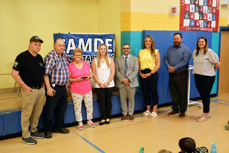 Ruth with BOE Members, Jason, Kristy, and Her Family