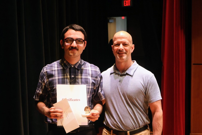 Larry Fiume with Mr. Donaleski and his Sousa Band Award