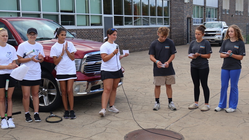 Olivia Wing speaks on behalf of her team